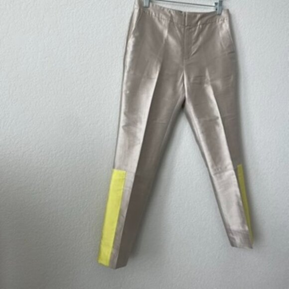 Silk Wool Shantung Tailored Panel Pants Size 2 Small - Picture 4 of 9